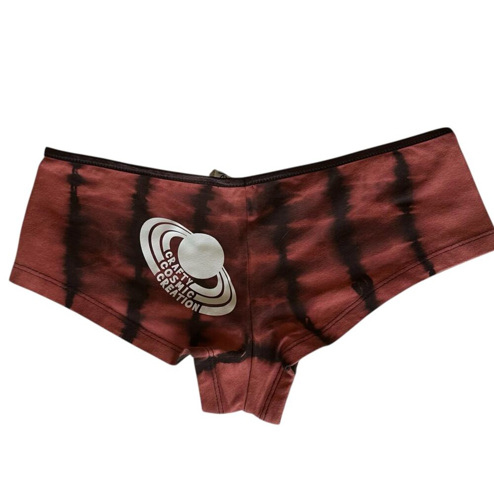 Womens Panties Size Juniors Large Bleach Brown Tie Dye Handmade Underwear NEW
